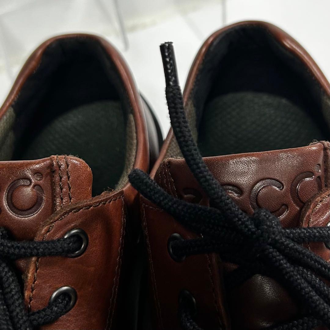極美品 ECCO 日本製 ゴアテックス モックトゥシューズ ブラウン 防水 革靴