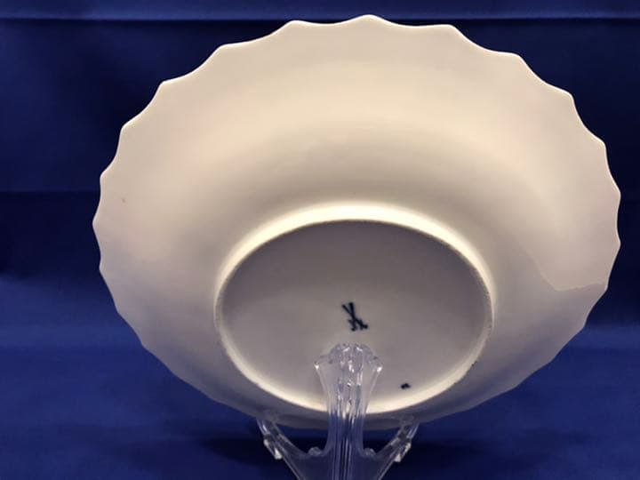 マイセン　アンティーク　プレート　ボタン剣　1級品　金彩バラ　24cm