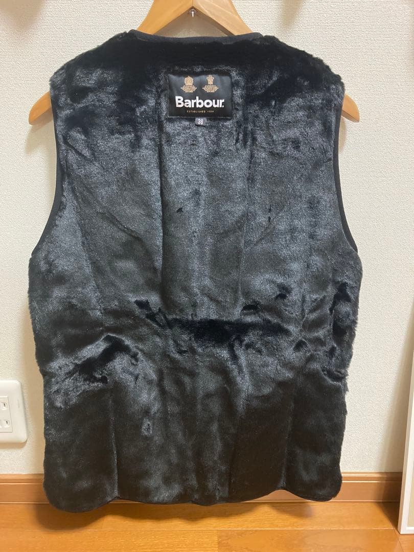 【新品未使用】Barbour バブアー　38 ファー ライナー ベスト　ブラック