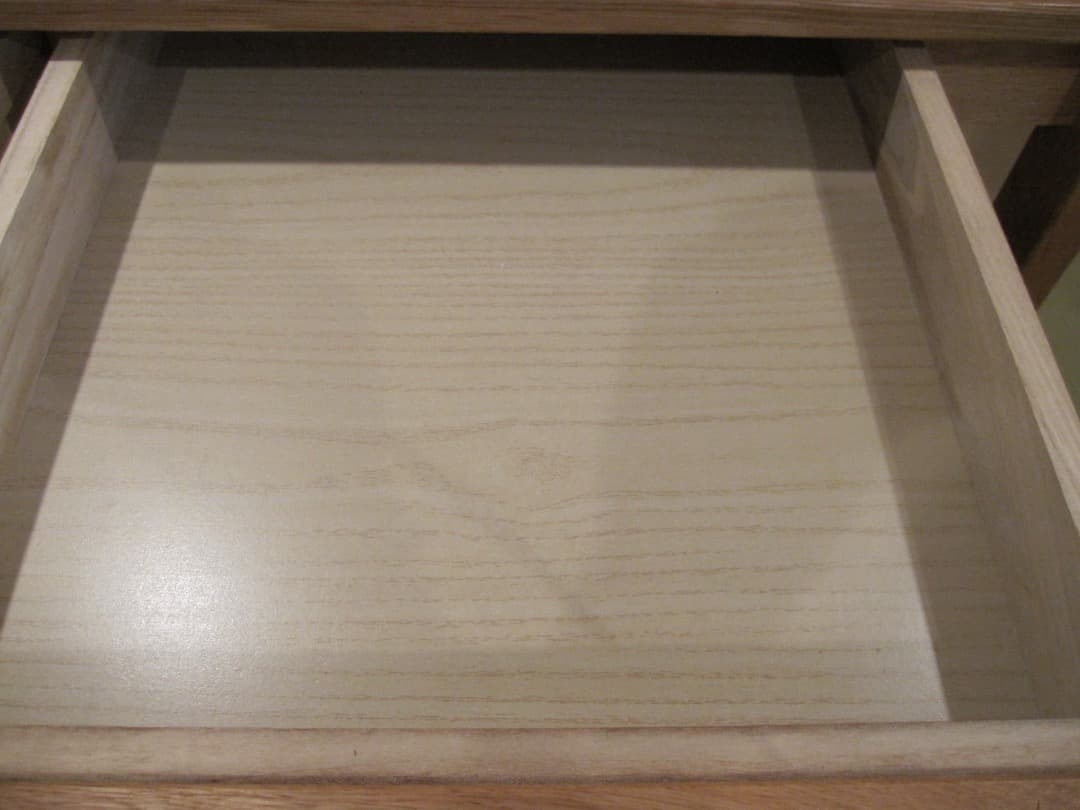 無印良品　オーク無垢材デスク 上棚付き 2引き出し 足元本棚