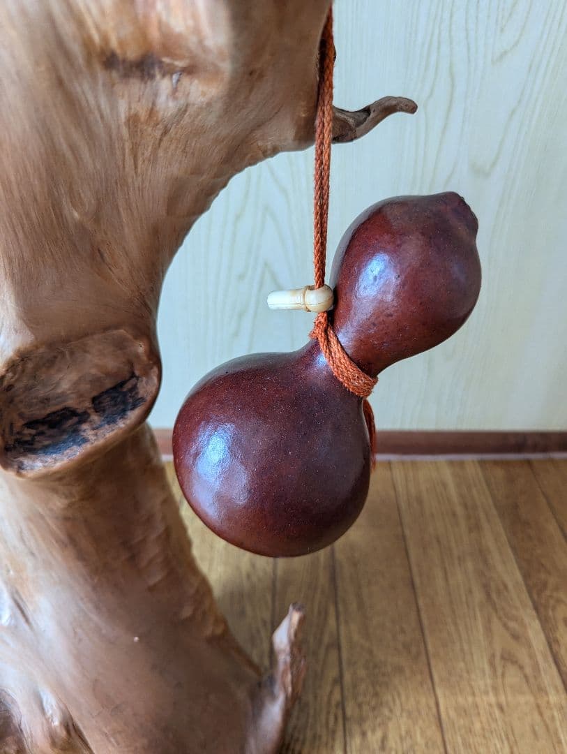 アンティーク 木 オブジェ　流木アート　置物　ひょうたん付