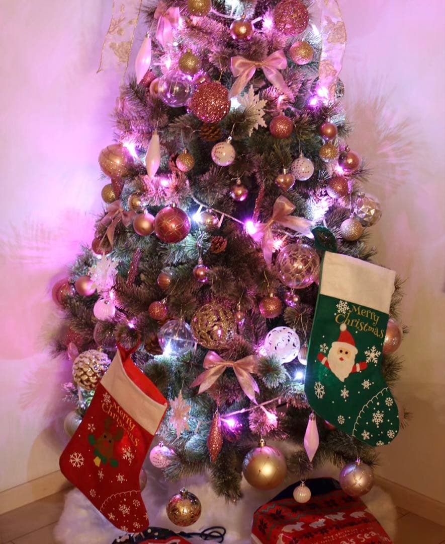 180cm クリスマスツリー　オーナメント、ライト付