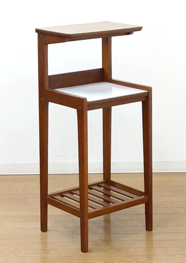 カリモク デコラトップ 木製 ライトブラウン テーパードレッグ 花台 飾り台