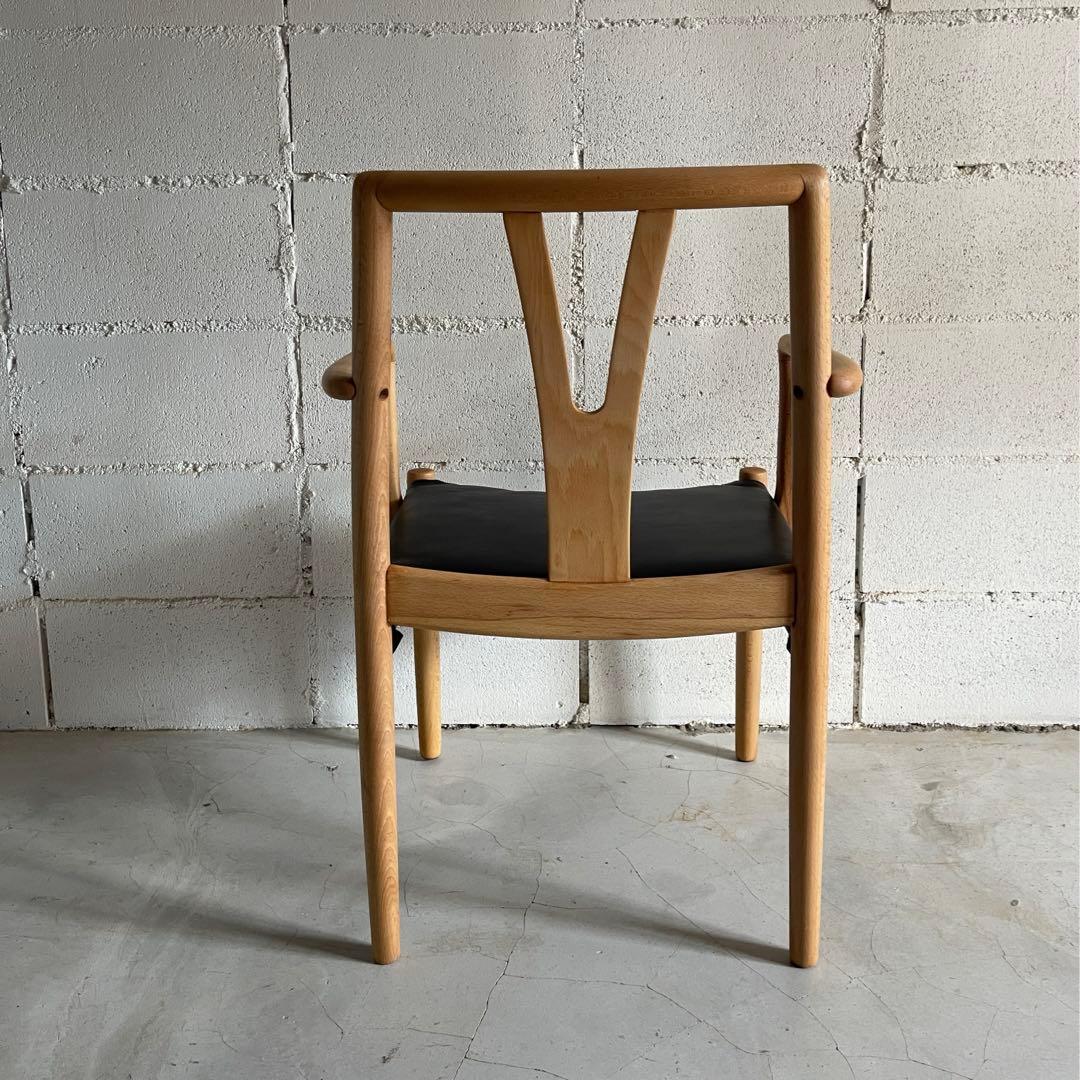 ビンテージ　本革レザー　アームチェア　ダイニングチェア