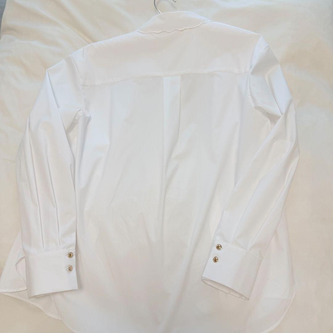 こちらは即日発送　アナイ　ANAYI　レース付きホワイトシャツ 長袖 38