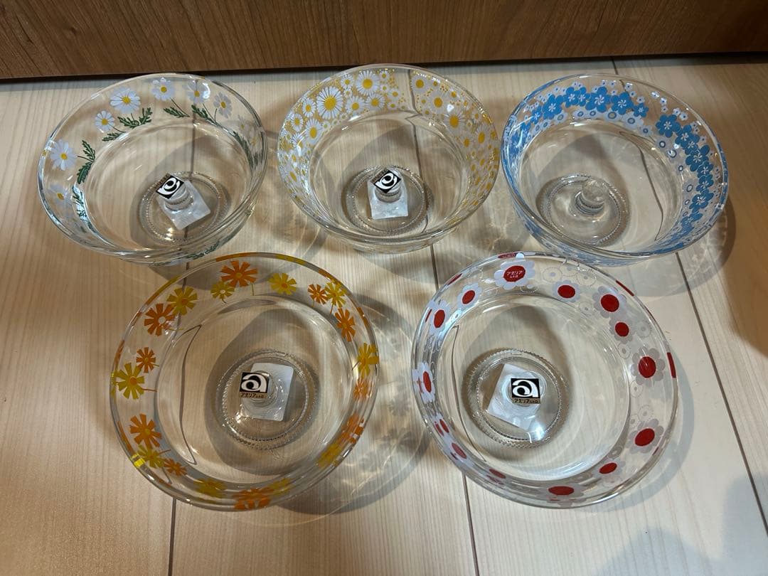 【新品】アデリアレトロ　脚付きデザート浅皿 5個セット