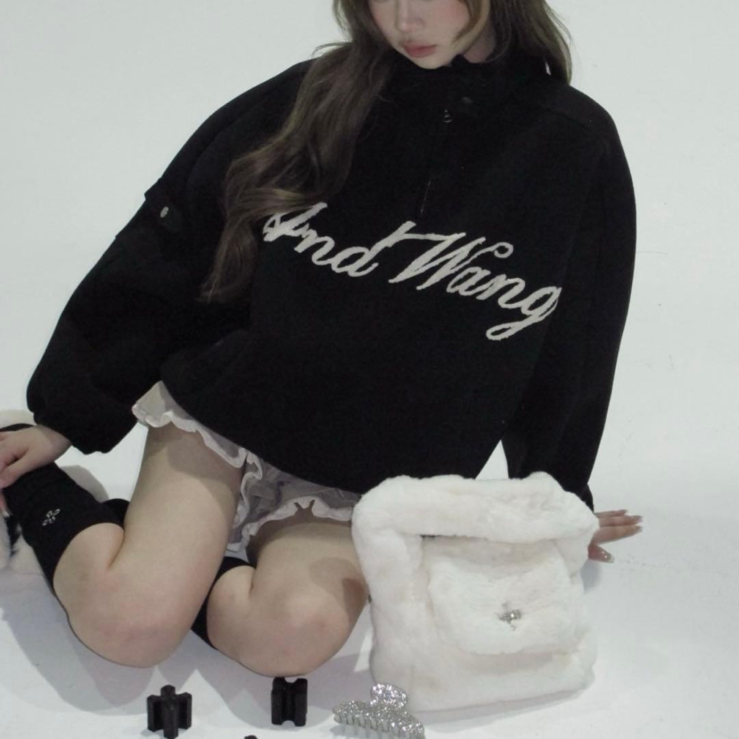 andwang Fluffy Fleece Set Black フリースのみ