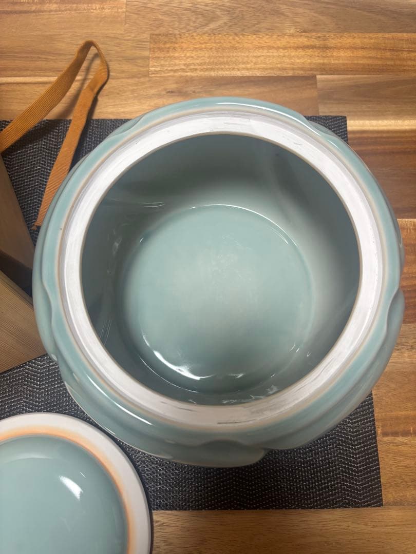 茶道具　青磁　捻梅水指　貴山　水指