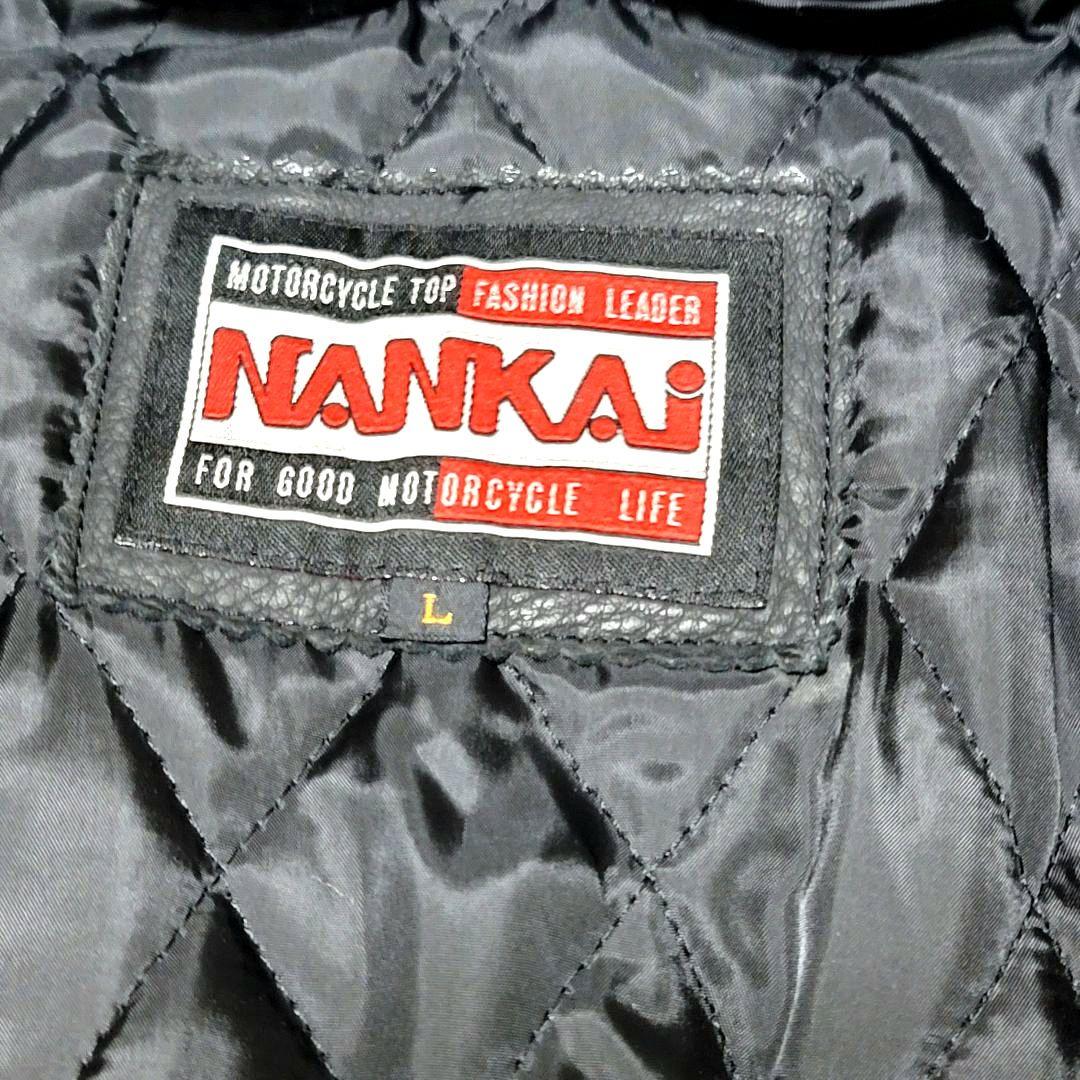 NANKAI シングル レザー ライダースジャケット 取り外し可能ライナー付き