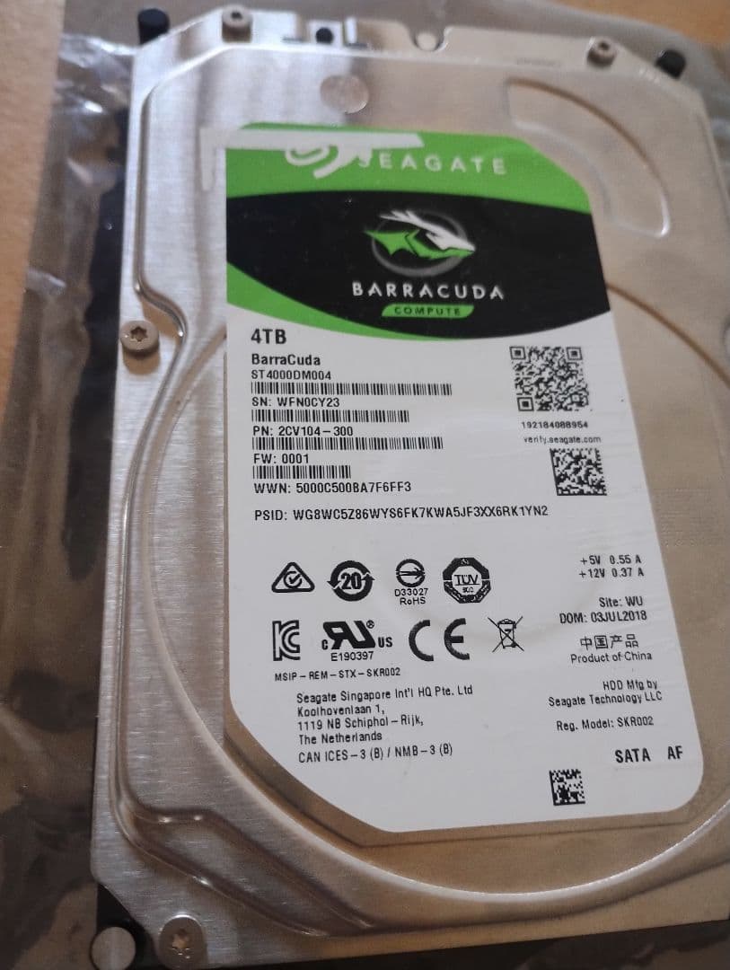 【seagate】シーゲイトST4000DM004 4tb HDD 正常
