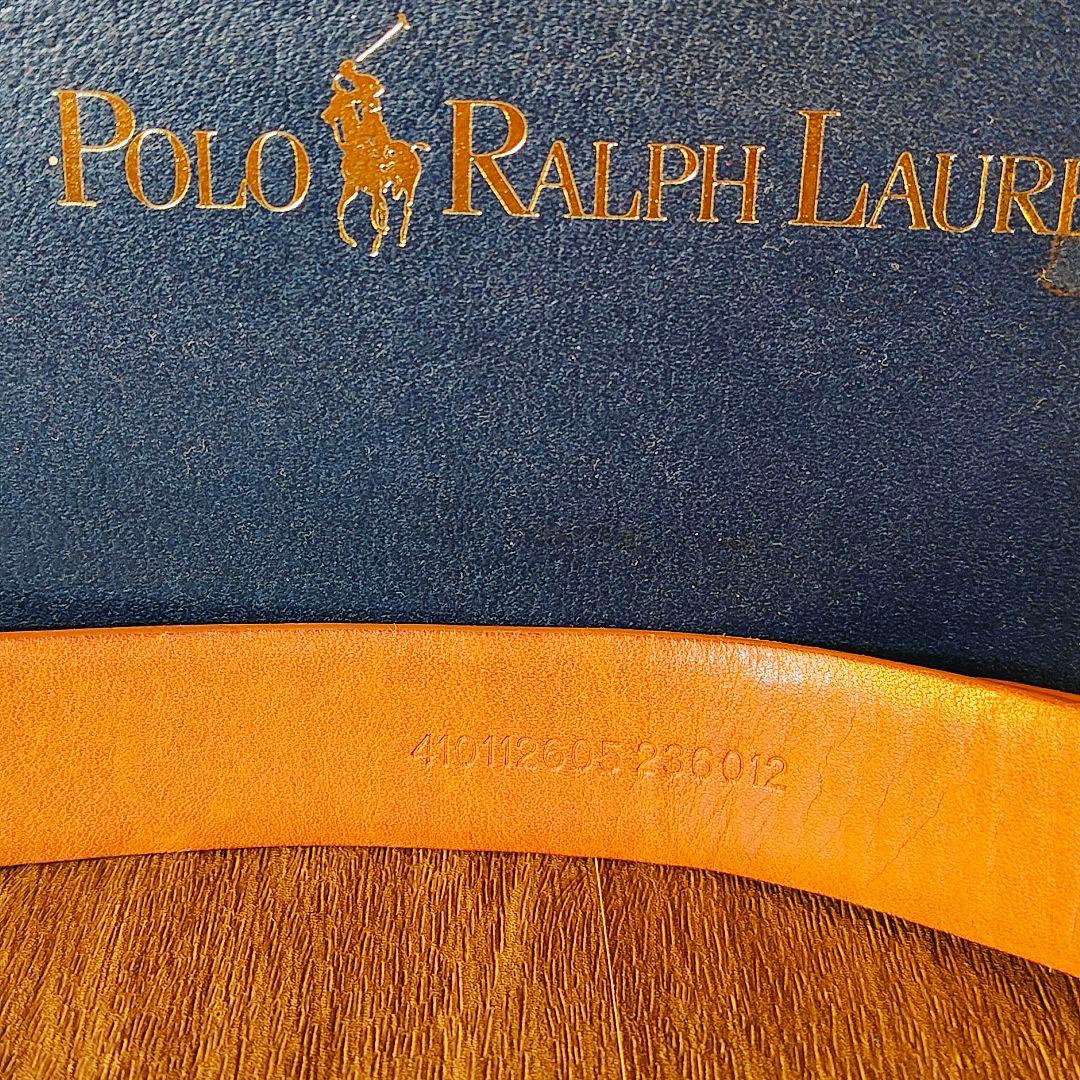 【極上品】ポロラルフローレン 高級ドレスベルト イタリア製　シルバー馬具バックル