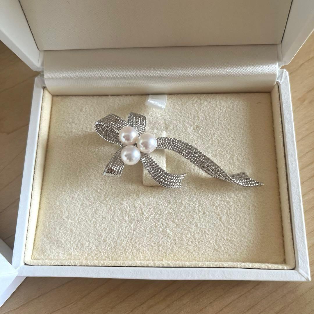 TASAKI シルバー リボン ブローチ 新品、未使用　証明書付き