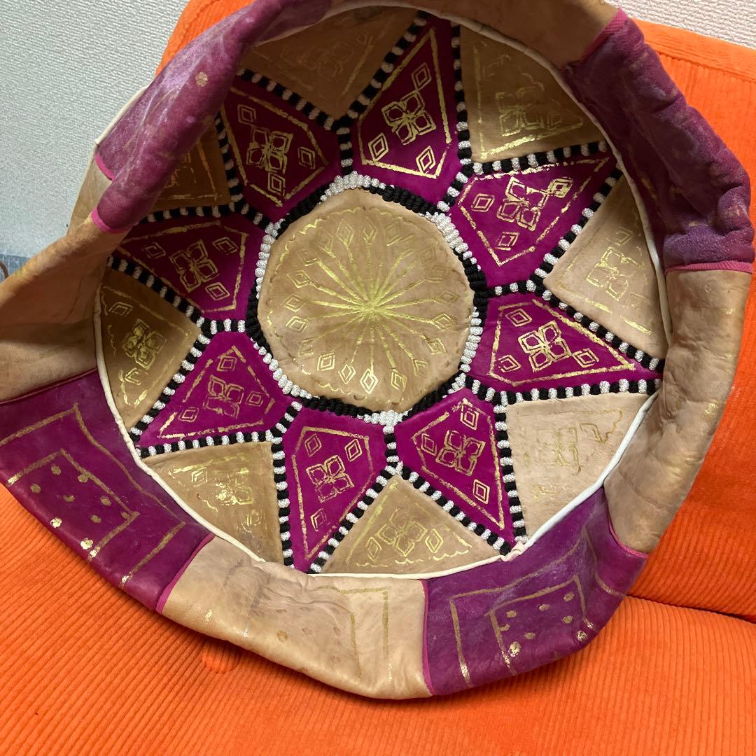 【激安セール】モロッコ産クッション、プフ(訳あり)説明読んで下さい　2個セット