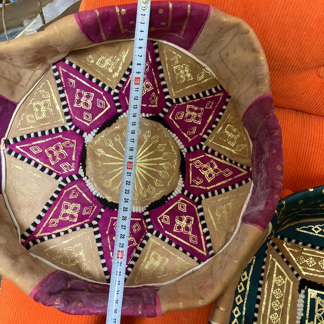 【激安セール】モロッコ産クッション、プフ(訳あり)説明読んで下さい　2個セット