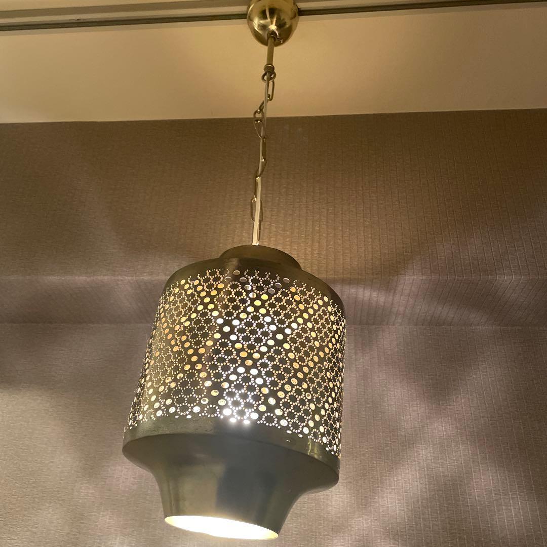ゴールド真鍮 ペンダントライト インド製　天井照明　間接照明