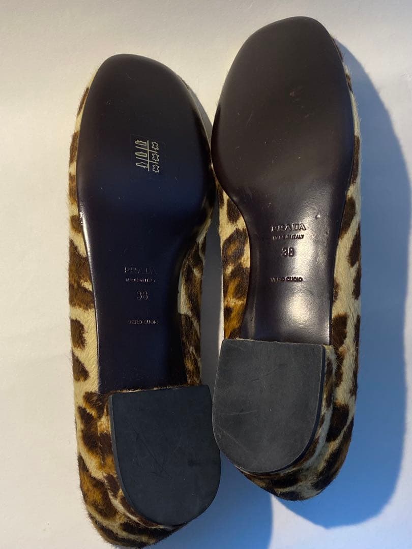 【2日間限定プライス!!】プラダフラットシューズレオパード 38バレエシューズ