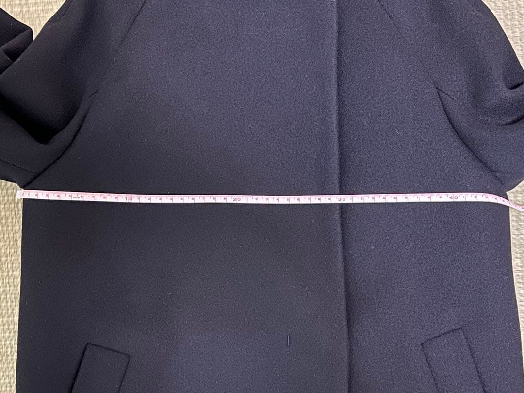 【日本製】ユナイテッドトウキョウ　ハイネックカラーコート　カシミヤ混　ブラック1