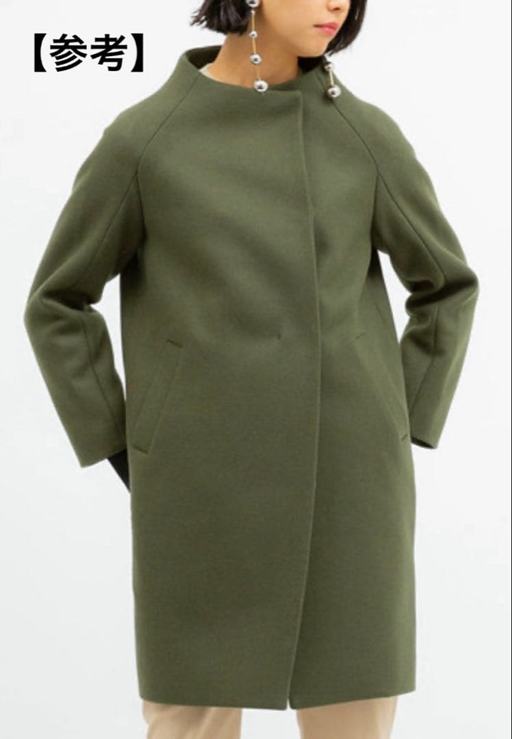 【日本製】ユナイテッドトウキョウ　ハイネックカラーコート　カシミヤ混　ブラック1