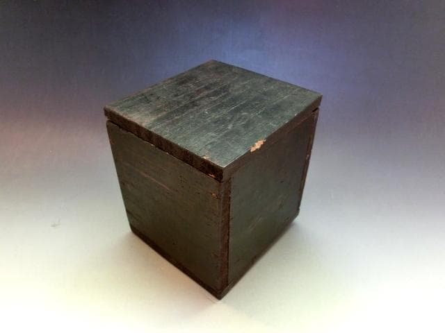 棗■古い蒔絵竹図朱塗り茶入れ 金彩 漆塗り 中棗 時代箱 お茶道具 時代物骨董■