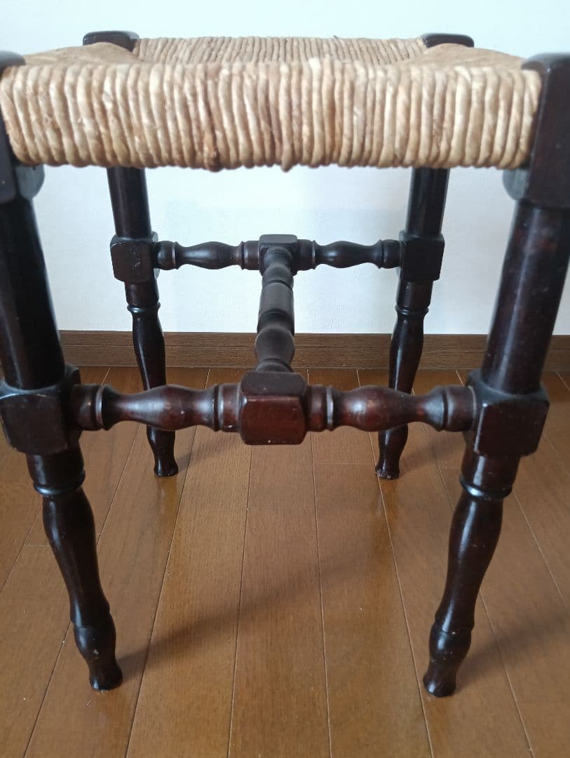 イギリス アンティーク ヴィンテージ ラッシュシート スツール　椅子 手仕事