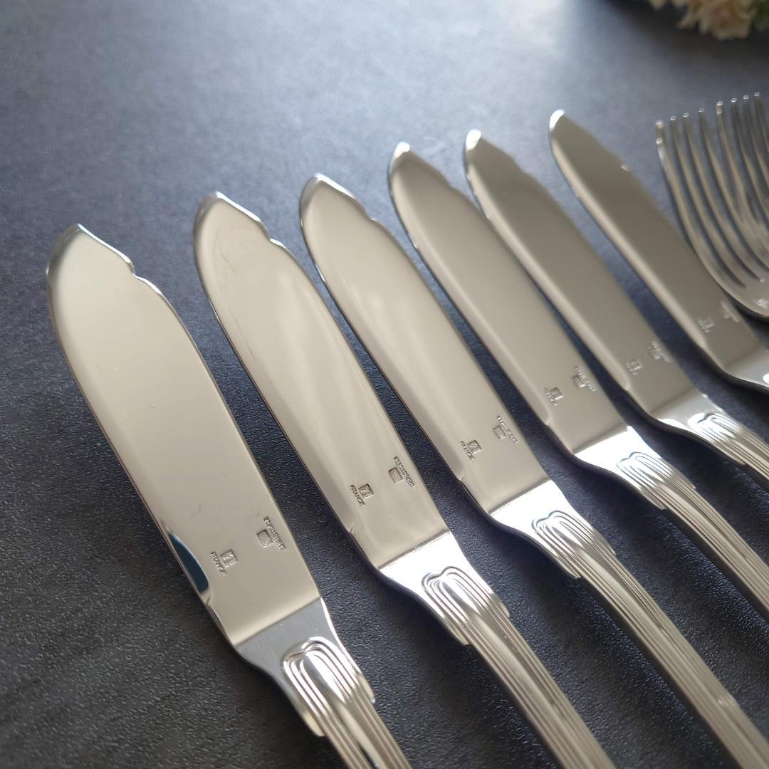 希少 極美品 クリストフル ポートロイヤル フィッシュ ナイフ フォーク 12点