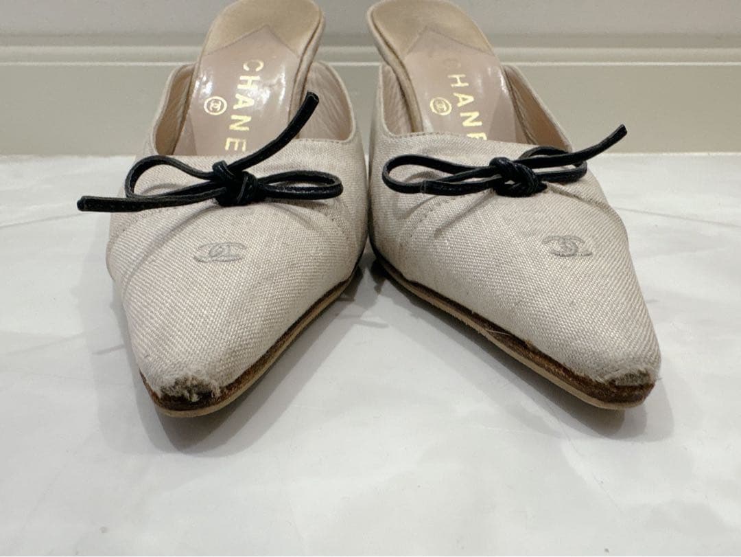 CHANEL シャネル ココマーク ミュール ホワイト 36サイズ 23cm