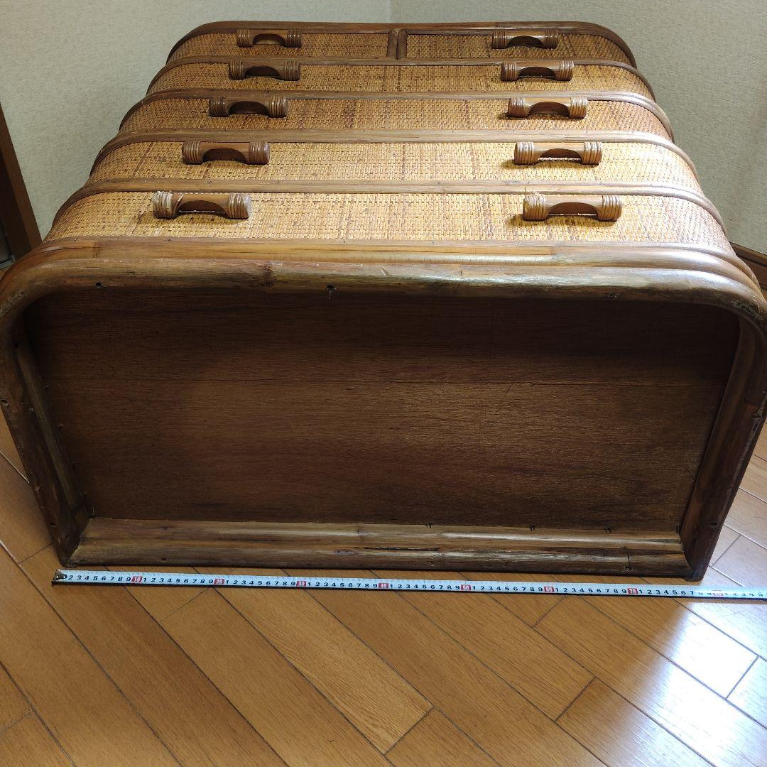 ラタン5段チェスト 洋タンス 籐タンス【昭和レトロ】