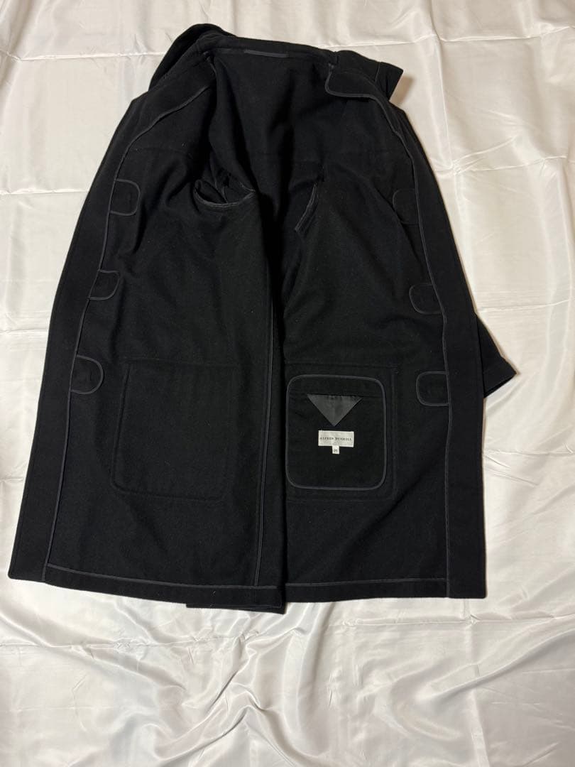 ダンヒル　黒ダッフルコート フード付き