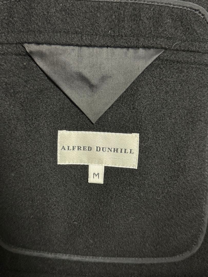 ダンヒル　黒ダッフルコート フード付き