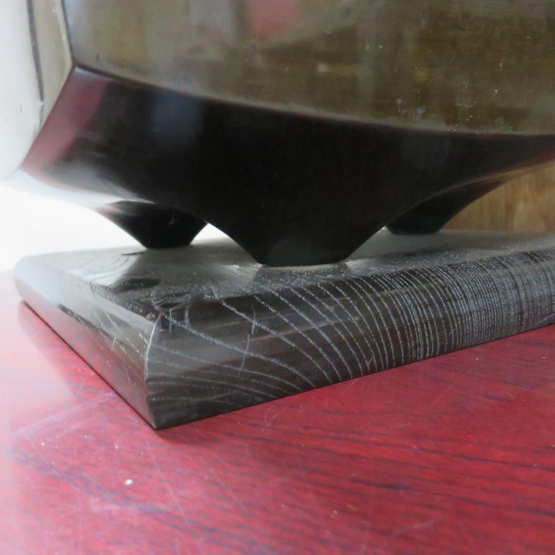 四角瓶掛火鉢 三つ足 共箱 手あぶり 炉 火鉢 明治 名家 蔵出し初荷