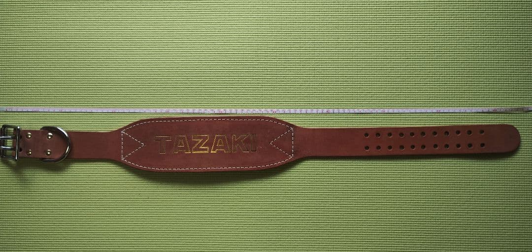 訳あり商品② 新品トレーニングベルト パワーベルト ヌメ革 田崎製作所 改造済