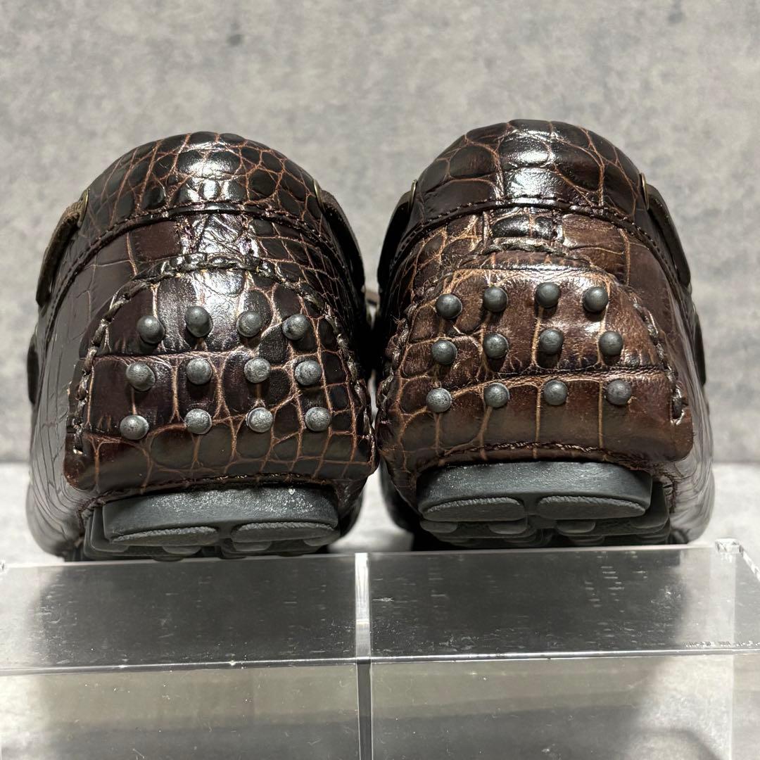 極美品　コールハーン　ドライビングシューズ クロコ型押し　ブラウン　1997