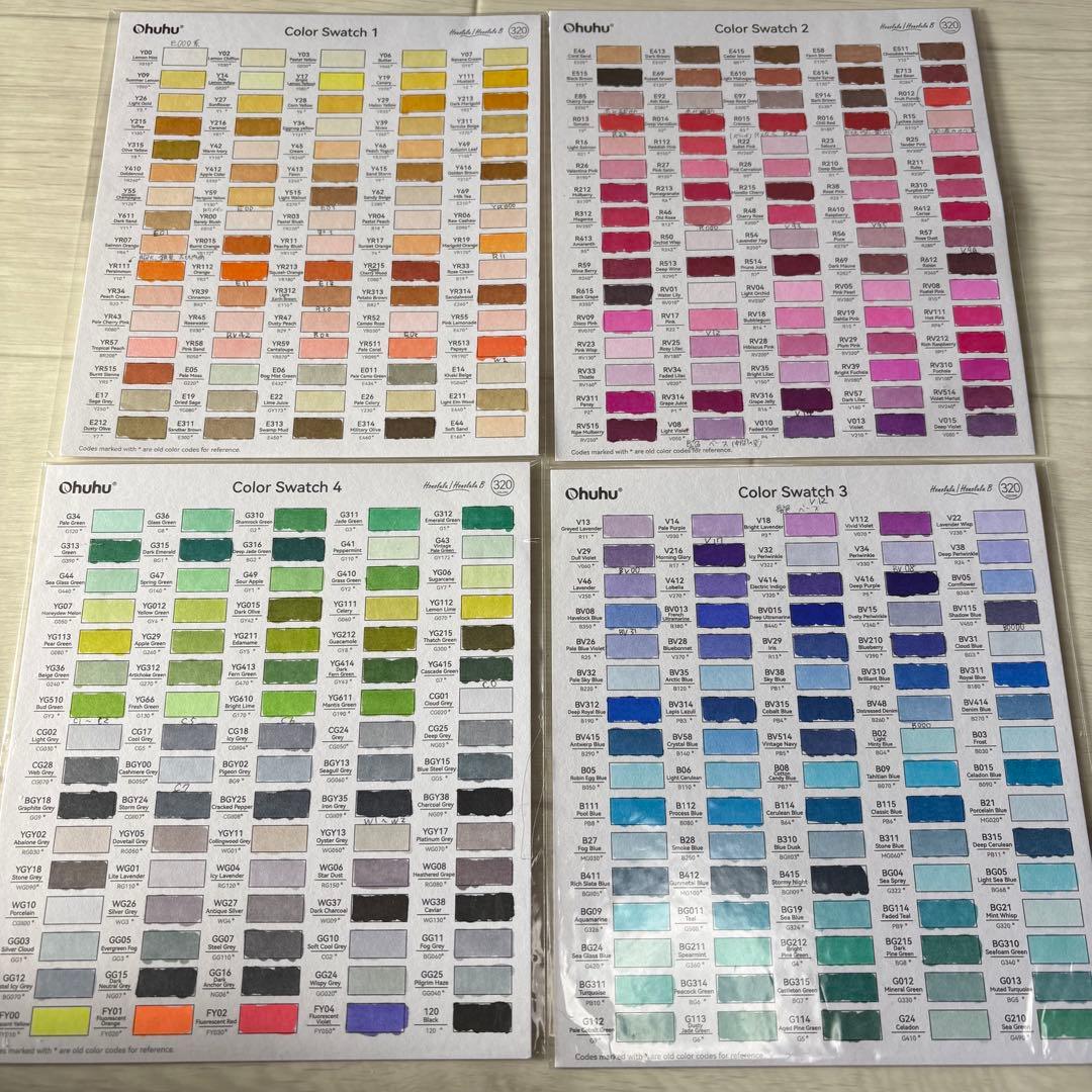 ほぼ未使用 Ohuhu アルコールマーカー 320色セット ケース付き コピック