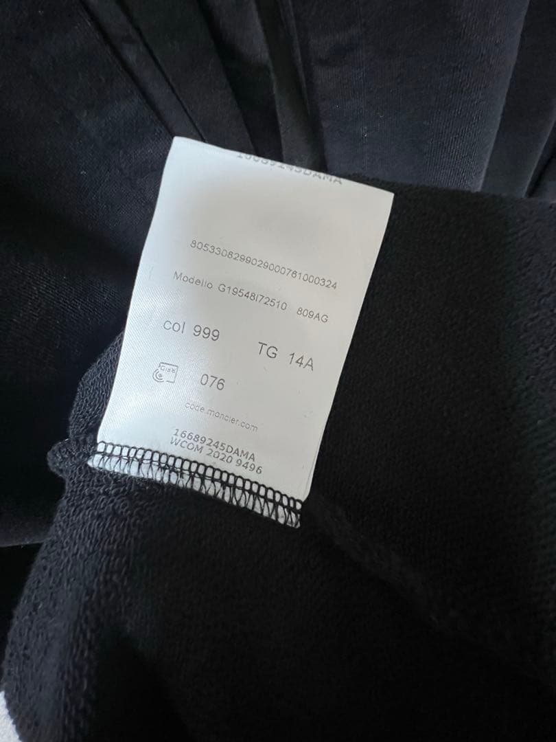 moncler モンクレール ワンピース　パーカー 黒