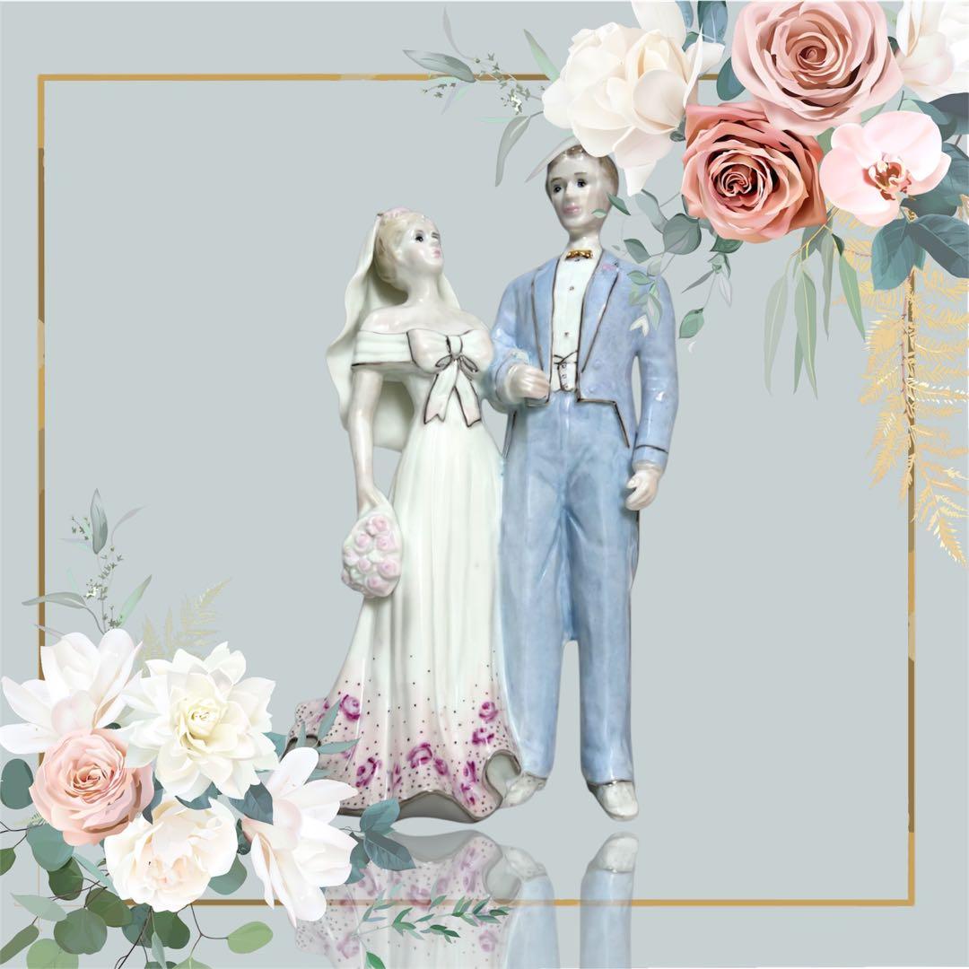 新郎新婦 陶器フィギュア 置物