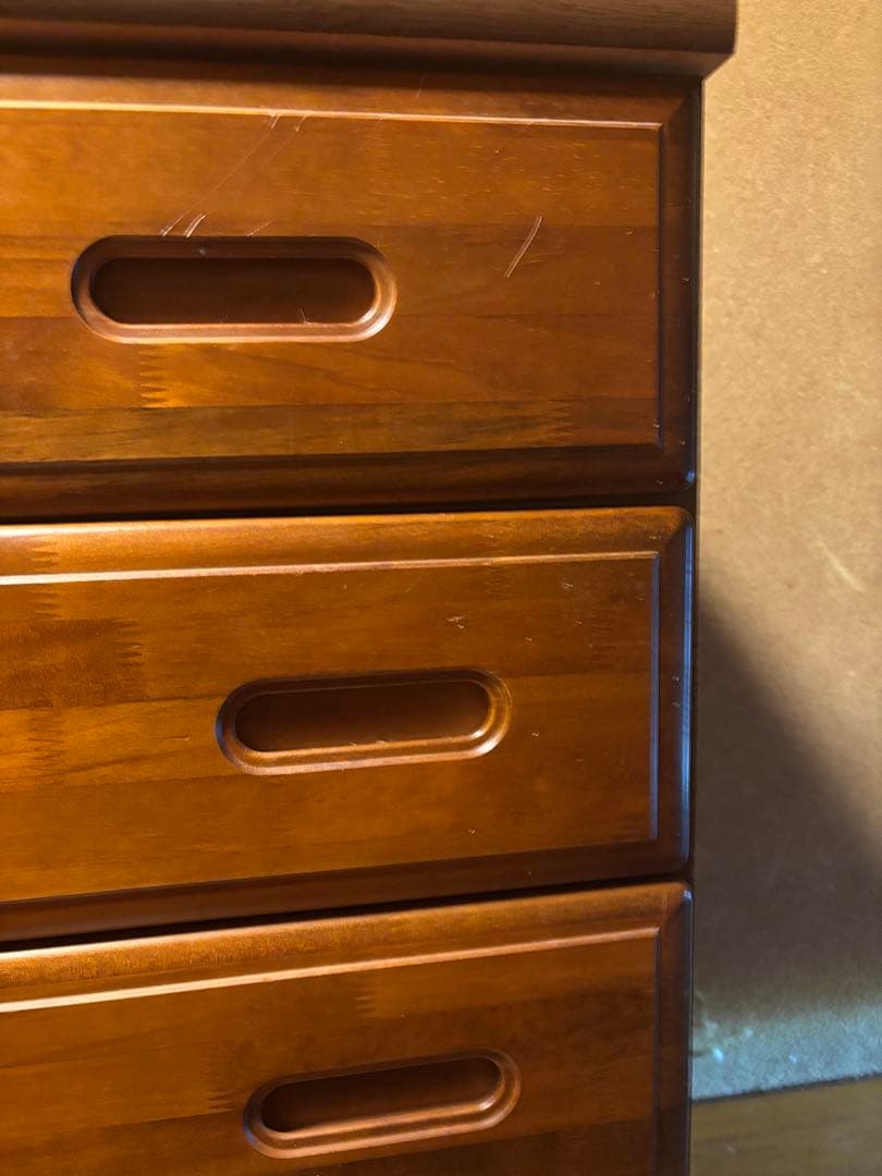 木製ブラウンチェスト 6引き出し