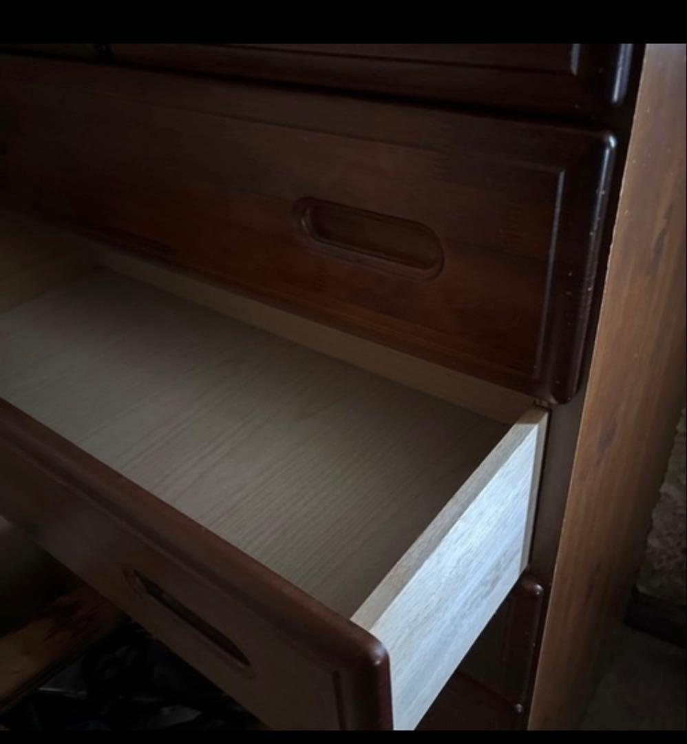 木製ブラウンチェスト 6引き出し