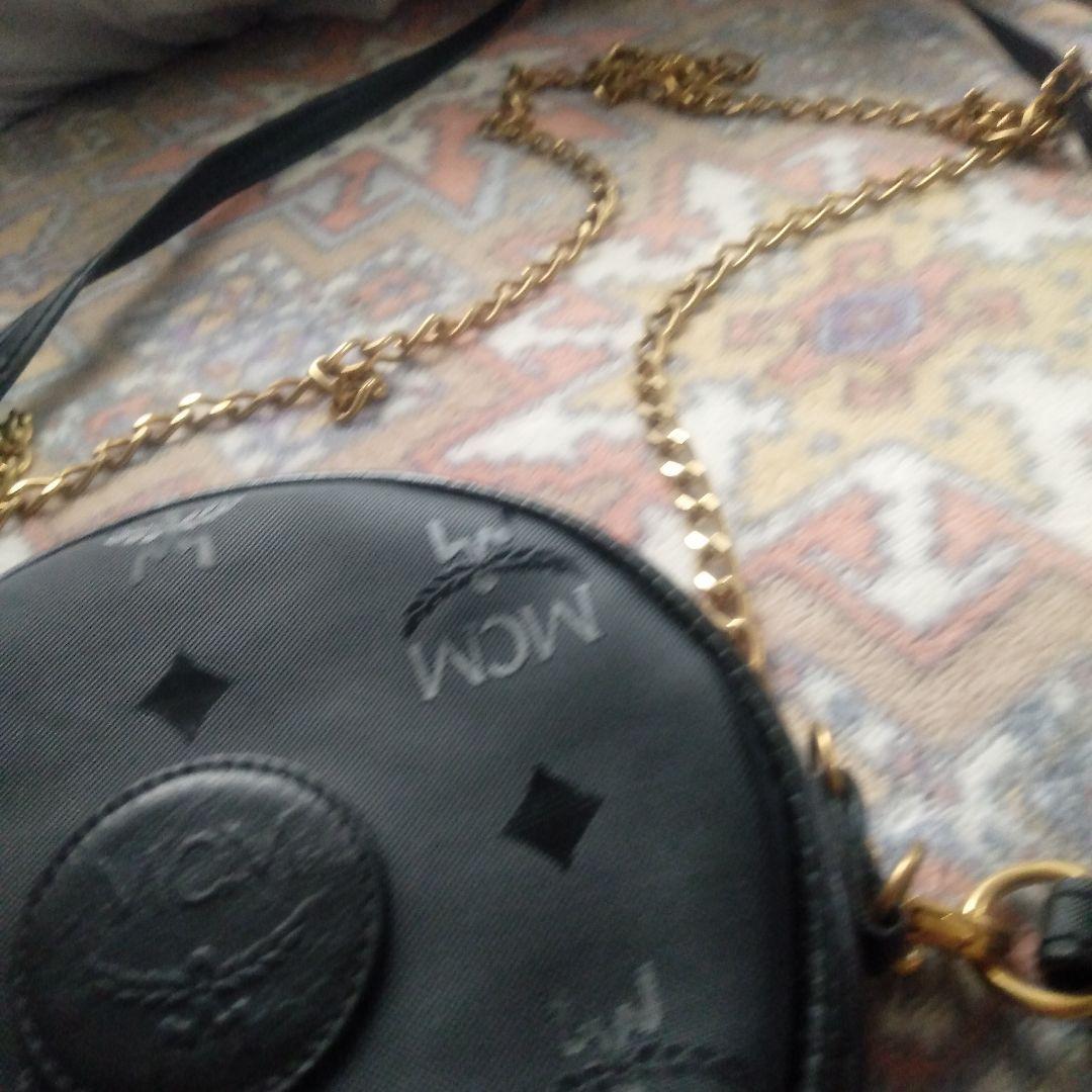 ビンテージレアエムシーエムMCM ブラック 円ショルダーバックポシエット中古美品