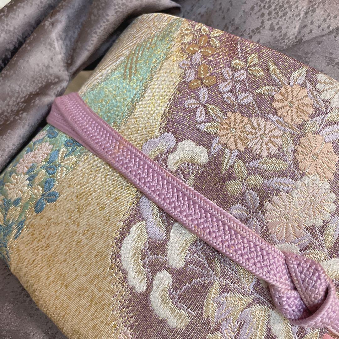 訪問着　フルセット　雪輪　松と梅　鹿の子絞り　金彩加工　手刺繍　着物　Q5