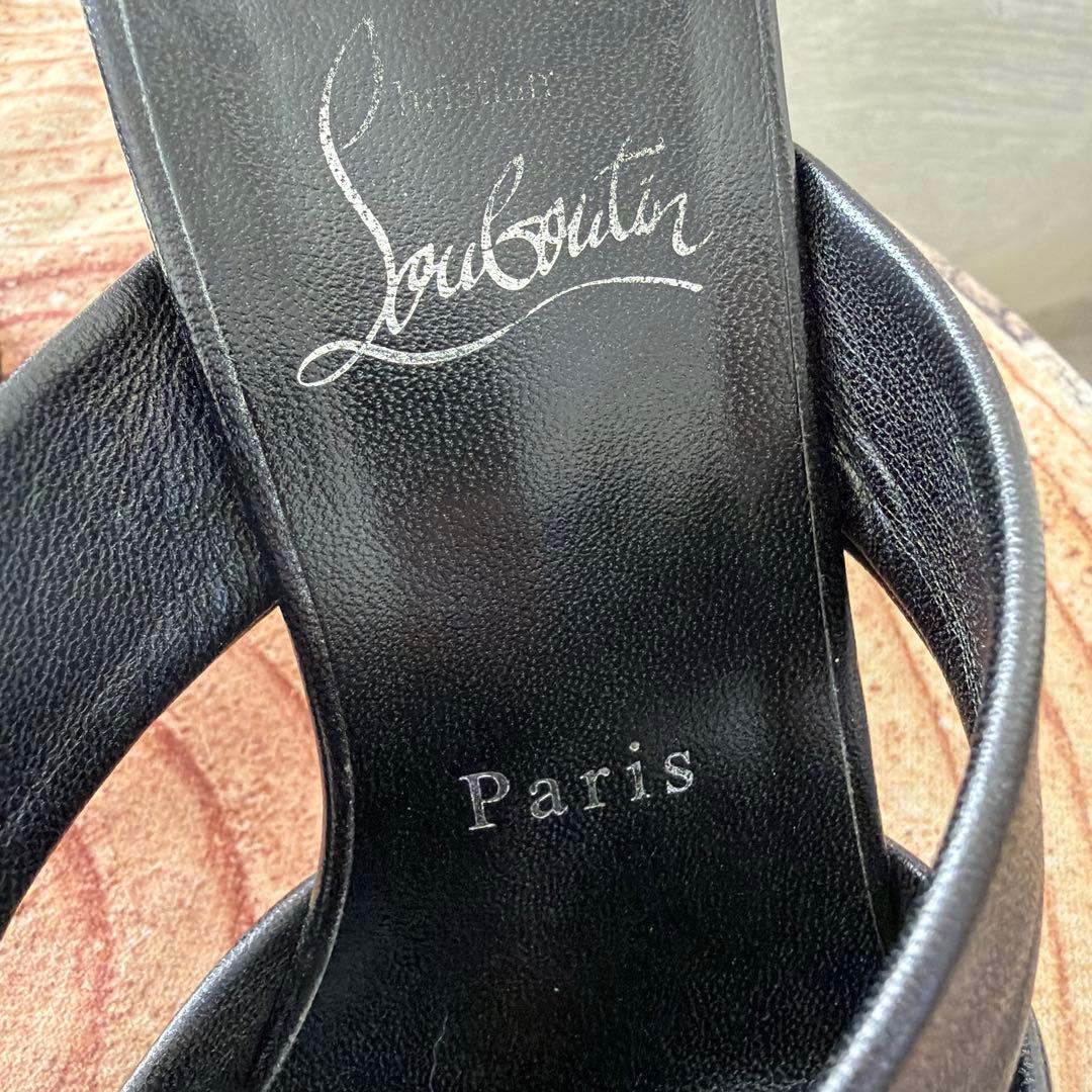 Christian Louboutin クロスストラップサンダルブラック37.5