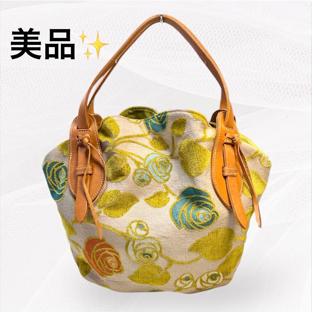 ハンドメイド✨ミナペルホネンロージーミニラウンドハンドバッグ　花柄