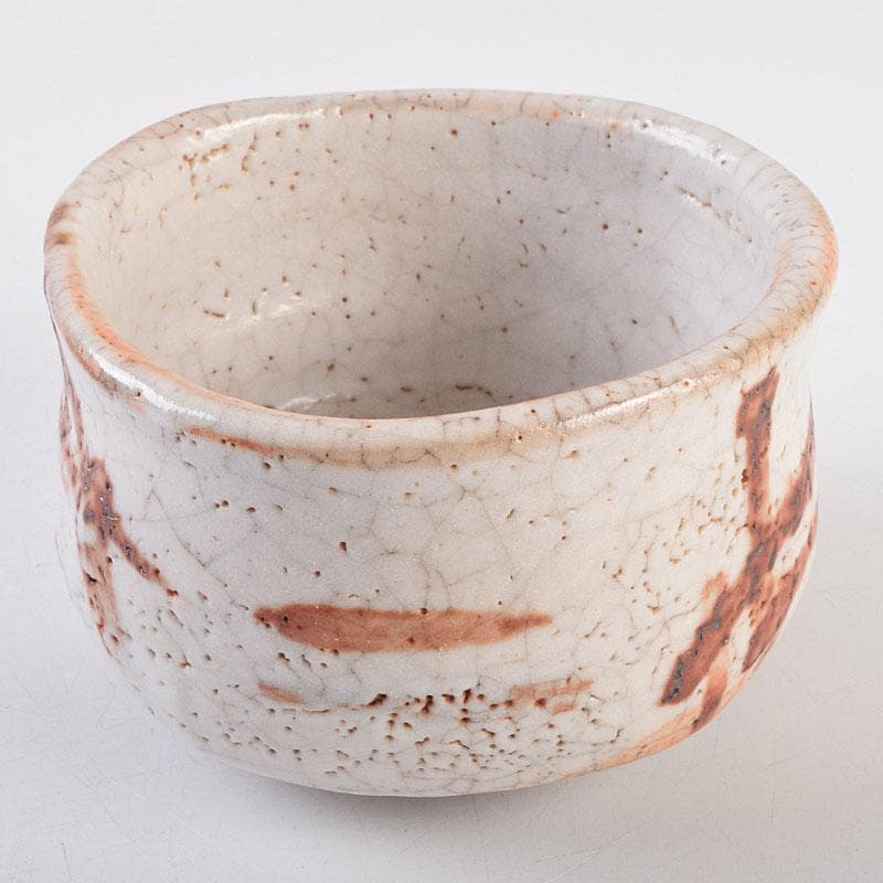 茶道具　絵志野　茶碗　有近作　伝統工芸　箱根寄木細工箱付　M　R9534