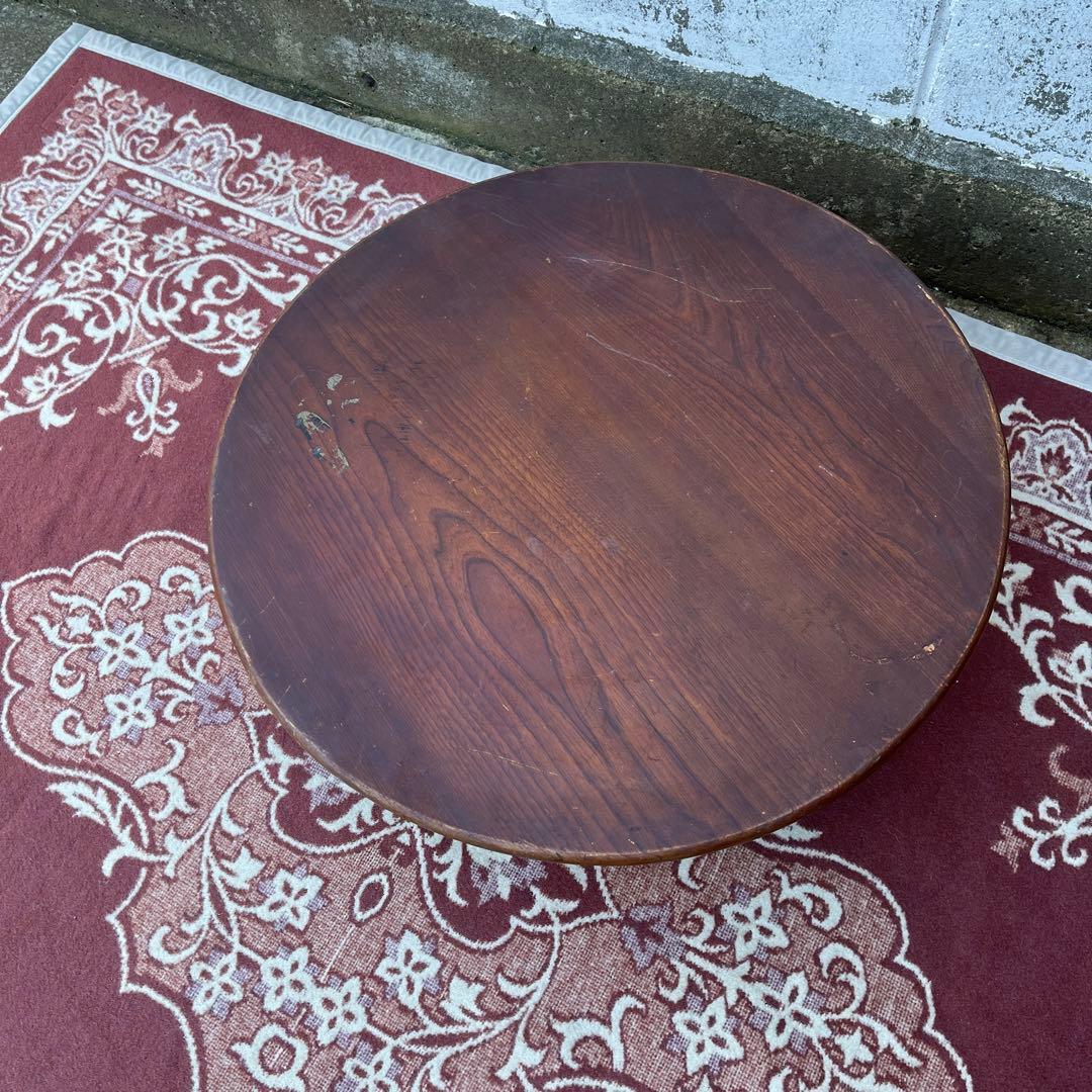 古家具アンティーク◾️木製無垢材 ちゃぶ台 円卓 ローテーブル 机