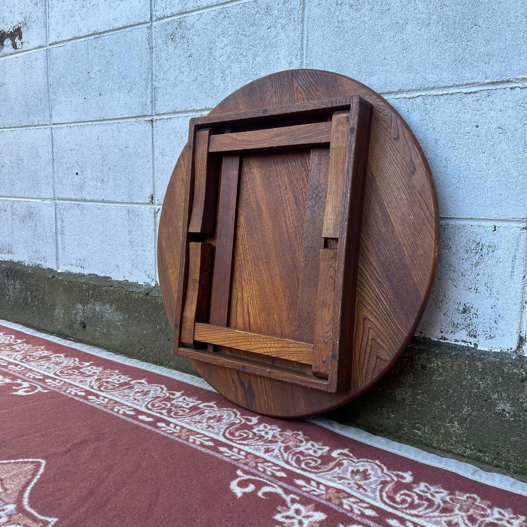 古家具アンティーク◾️木製無垢材 ちゃぶ台 円卓 ローテーブル 机