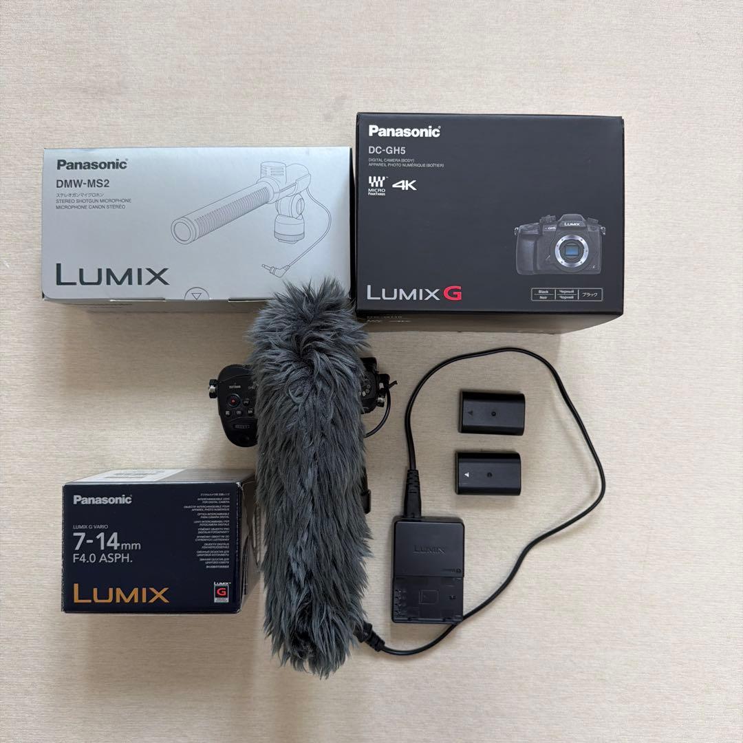 美品 LUMIX DC-GH5 ミラーレス一眼 カメラ 純正マイク 純正レンズ