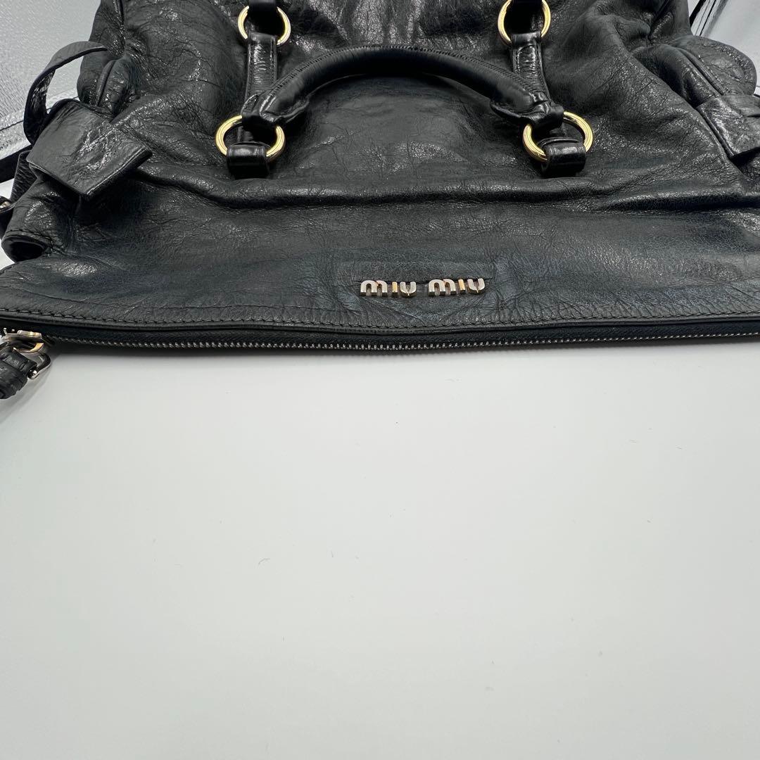 【定番】MIU MIU ミュウミュウ ヴィッテロルクス 2WAYバッグ 黒 人気