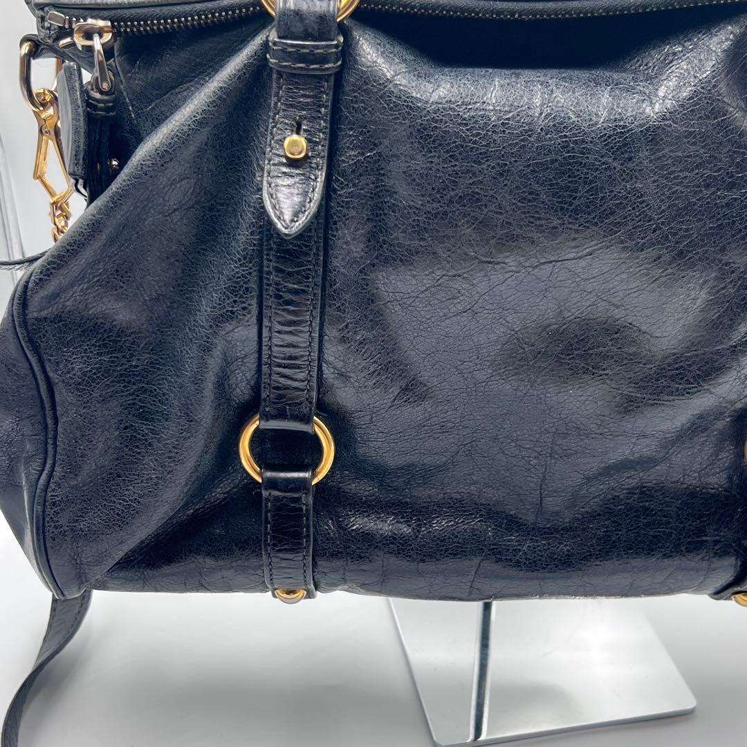 【定番】MIU MIU ミュウミュウ ヴィッテロルクス 2WAYバッグ 黒 人気