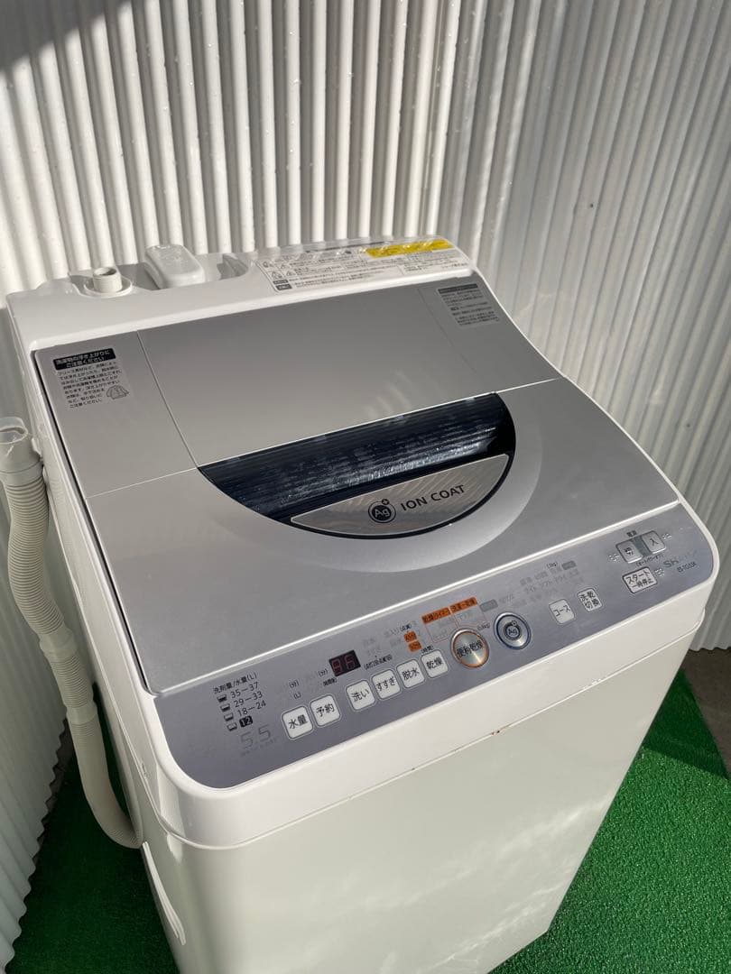 909 シャープ 穴なし槽 熱乾燥機能搭載 5.5kg洗濯機 黒カビ抑制 清潔