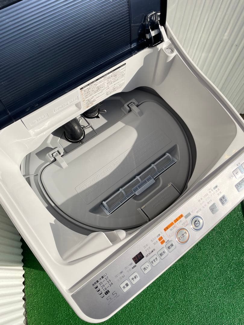 909 シャープ 穴なし槽 熱乾燥機能搭載 5.5kg洗濯機 黒カビ抑制 清潔