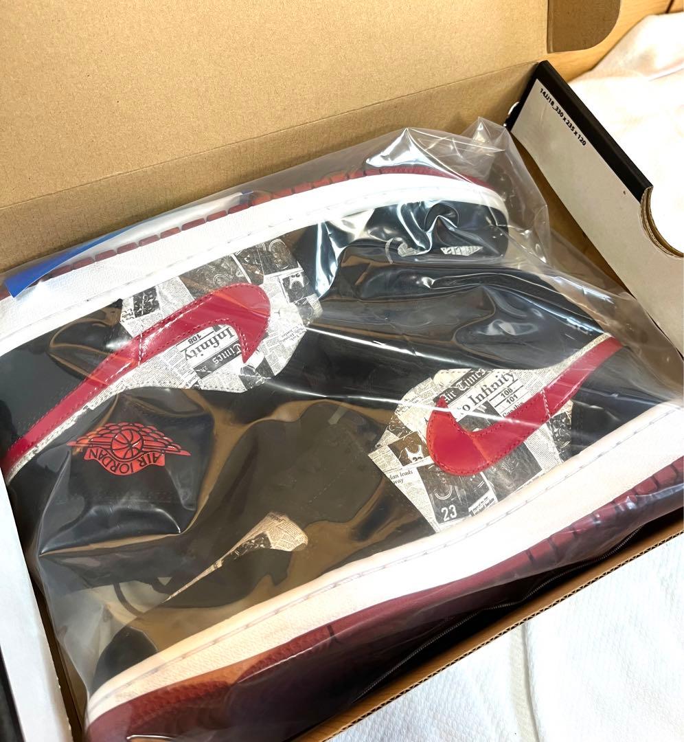 【美品】NIKE AIR JORDAN 1 MID NEWSPAPER